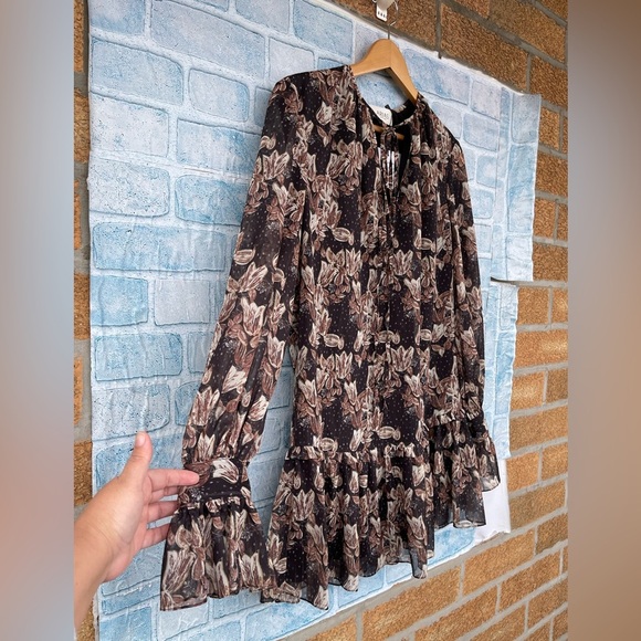 ARIAS NEW YORK METALLIC RUFFLE MINI DRESS SIZE 4 - Picture 4 of 13